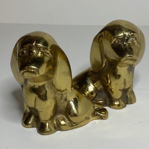 Brass MCM Dog Figurines, Mid-century Modern,